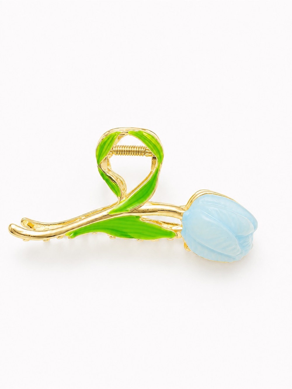 Blue Gold Tulip Hair Clip - Picture 3 of 3